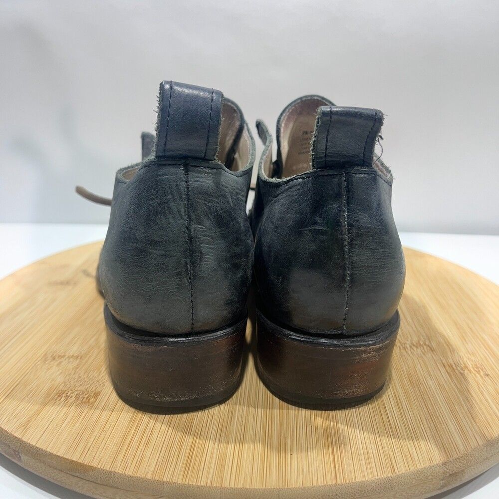 Freebird By Steven "Mabel" Navy Blue/Grey Distressed Leather Shoes Sz 9 - Picture 7 of 10